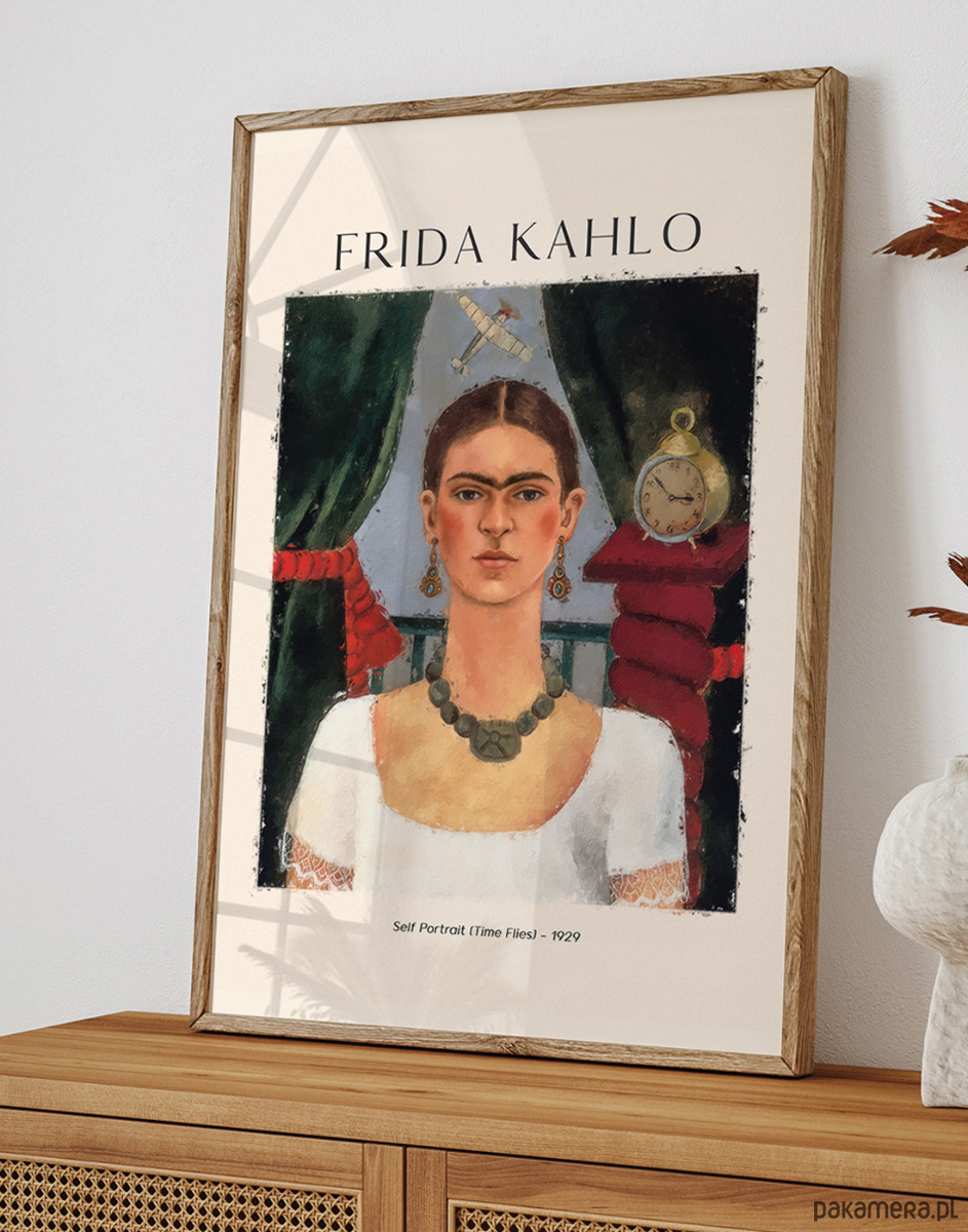 Plakat Reprodukcja Frida Kahlo Autoportret Time Flies Pakamera Pl