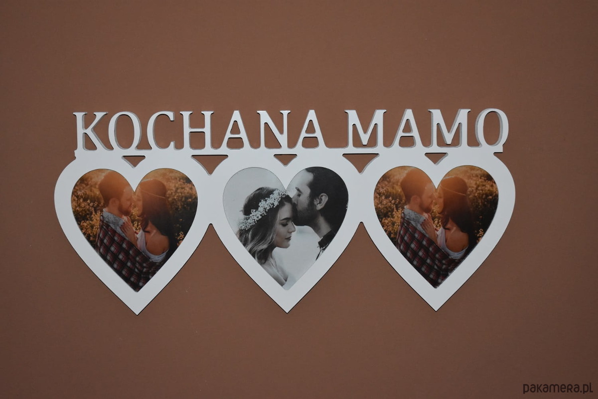 Kochana Mamo Wielkie Serce Twe Prezent na dzień mamy Multirama ramka na zdjęcia Kochana Mamo mdf 3