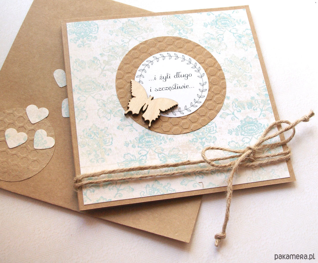 Kartka ślubna Handmade Rustic Iv ślub Zaproszenia Kartki