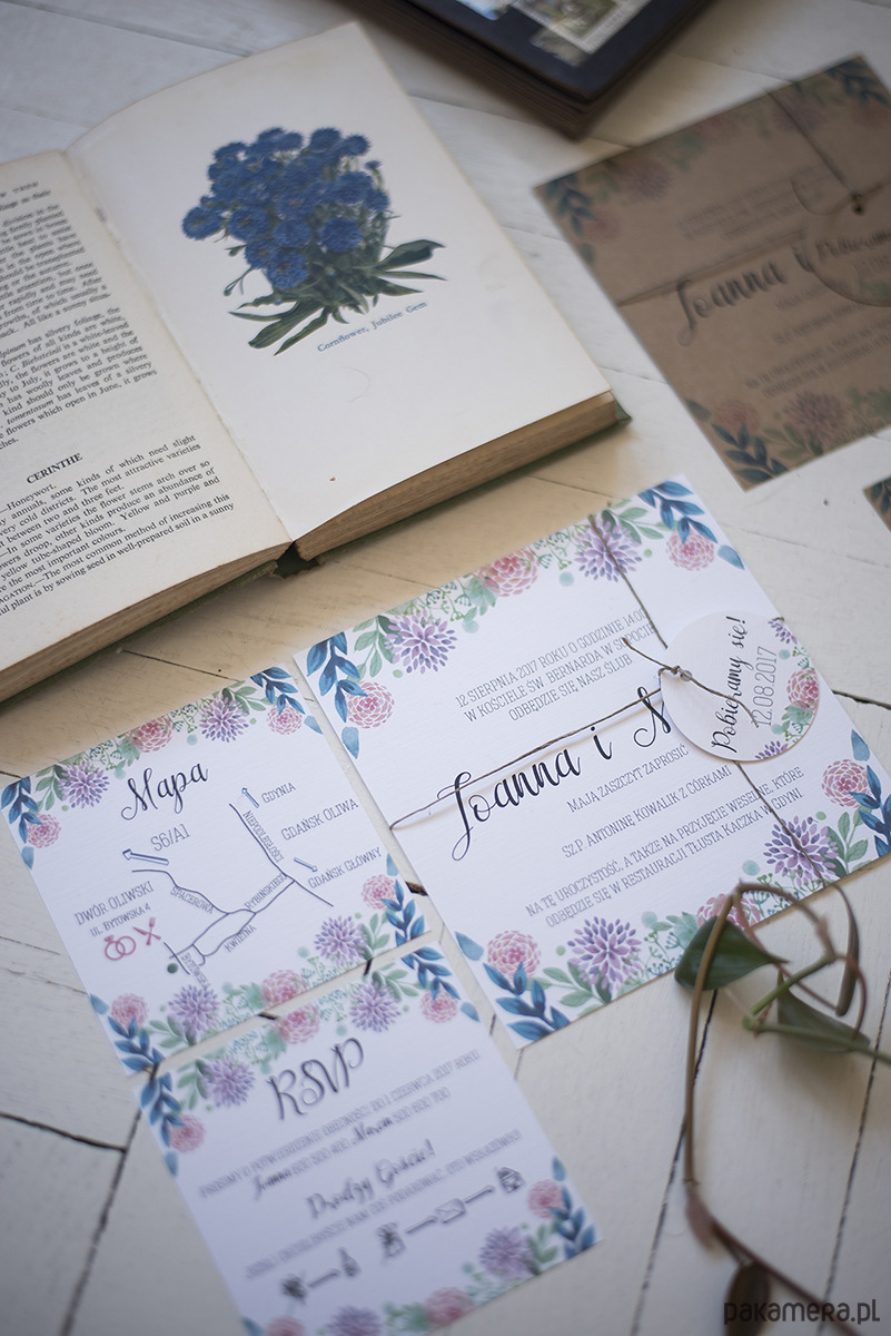 Zaproszenie ślubne Z Serii Rustic Floral 3 ślub Zaproszenia