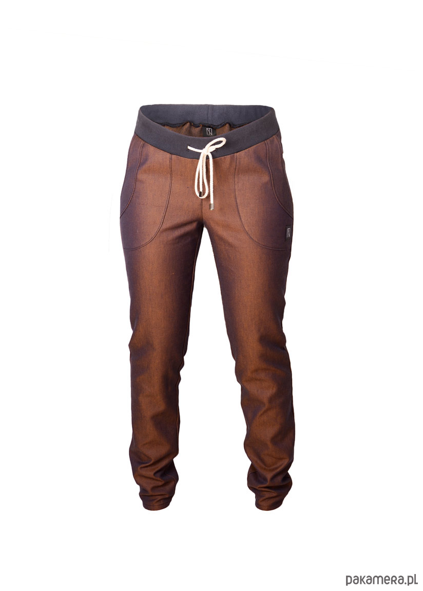 Granatowo rude spodnie ze ściągaczem - Archiwum 