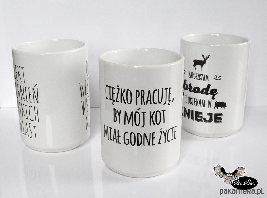 Kubek 450ml Ciężko Pracuję By Mój Kot Kuchnia Kubki