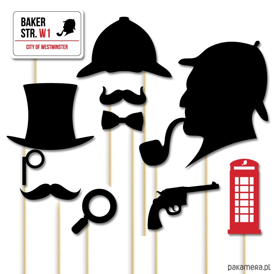 Szablony Do Fotobudki Do Druku Zestaw do fotobudki SHERLOCK HOLMES - Pakamera.pl
