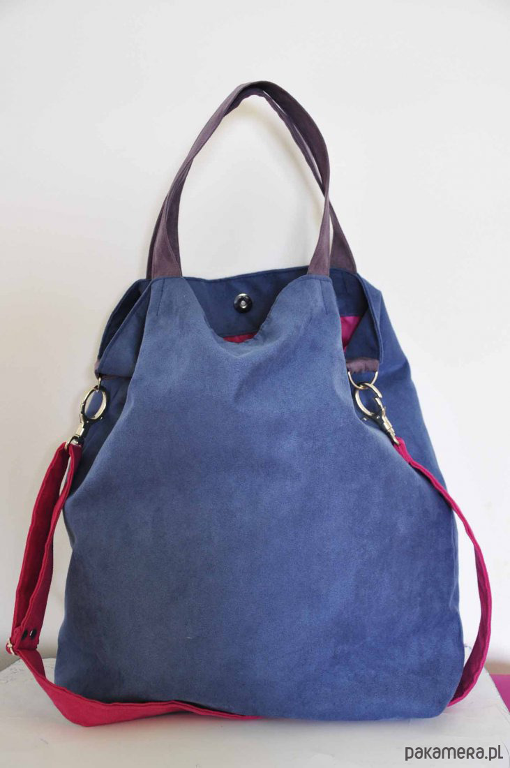 TORBA HOBO XXL - niebieski, fuksja, wrzos 3778169 - Pakamera.pl