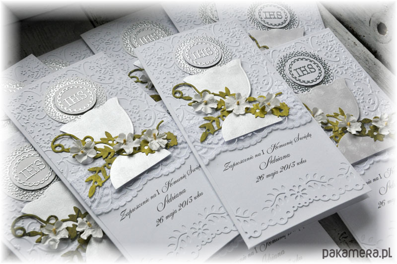 Zaproszenia Na Komunię Wzór Kartki Okolicznościowe Scrapbooking