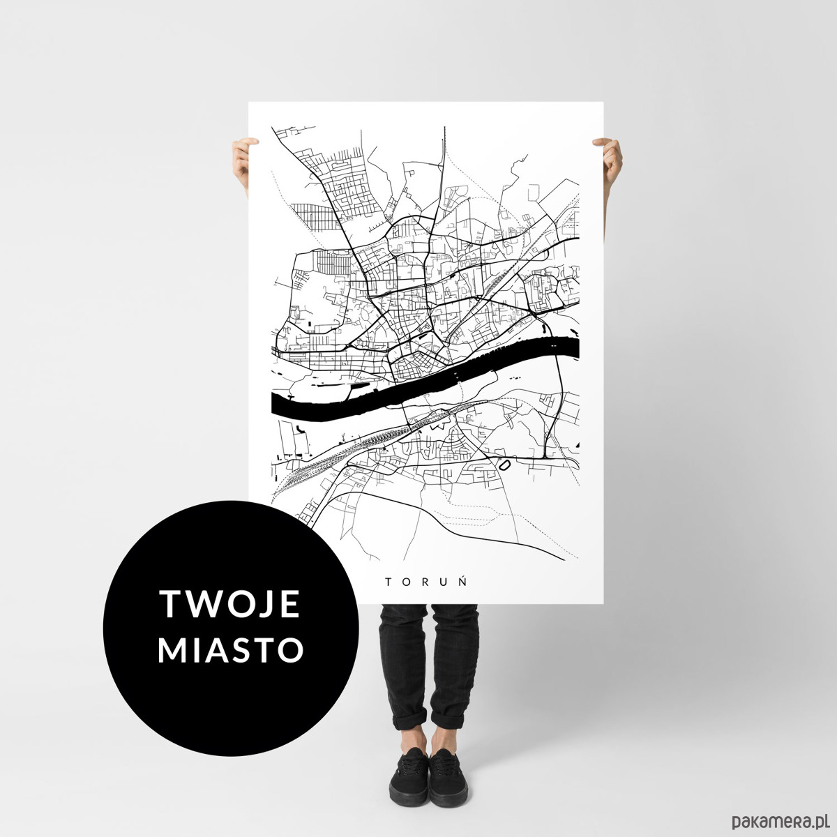 PLAKAT DOWOLNE MIASTO - Mapa Miasta - Pakamera.pl