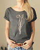 t-shirt damskie Konwalia rose gold Szara czeko Krótki Oversize