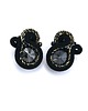 kolczyki soutache Adda złoto czarne małe kolczyki sztyfty sutasz z kryształkami