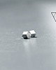 kolczyki wire wrapping Srebrne kolczyki geometryczne wkrętki CUBE II