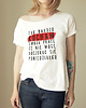 t-shirt damskie Kocham pracę Krótki biały Oversize