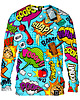 bluzy męskie Bluza Bez Kaptura Męska DR.CROW Komiks Blue