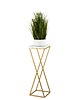 kwietniki Kwietnik Metalowy Stripes White and Gold 70 cm