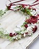 Ślubne ozdoby do włosów Wianek ślubny bordo biel zieleń