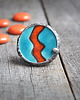 pierścionki srebrne Pierścionek S A L E :: AZTEC ring :: ceramiczny PIERŚCIEŃ unikat