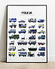 obrazy i plakaty do pokoju dziecięcego Policja - duży plakat dla chłopca 50x70cm :)