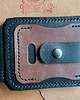portfele damskie Czarno-brązowy portfel ze skóry ręcznie uszyty zapinany na klips.