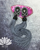 kolczyki soutache meduzy srebrne  - kolczyki sutasz