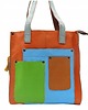 torby na ramię Torebka damska shopper, pojemna, skórzana ze skrawków kolorowa OLIVKA