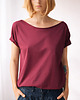 t-shirt damskie Zgaszony Bordo Oversize Bez Nadruku