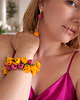 bransoletki - inne Bransoletka Owocowa. Malina i tulipany. Handmade