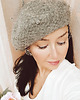 czapki damskie Szary beret z woalką