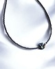 chokery Choker z serduszkiem : muszla PAUA, hematyt grafitowy