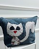 torby na ramię Jeansowa Torba z kotem  na ramie patchwork  torba jeansowa torebka jeans