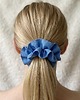 gumki do włosów Lniana gumka scrunchies do włosów niebieska