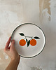 patery i talerze Talerz porcelanowy z pomarańczami  z zielonym rantem / 21 cm