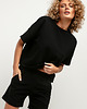 t-shirt damskie Bluza z krótkim rękawem T386, czarna
