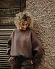 bluza bez kaptura damska Bluza Basic oversize czekoladowa