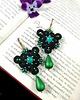 kolczyki soutache Zielona Triada kolczyki sutasz czarne