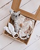 niemowlak - inne Zestaw akcesoriów niemowlęcych, zawieszka do smoczka, grzechotka kot