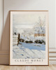plakaty PLAKAT Claude Monet, zimowy pejzaż, wiejski krajobraz
