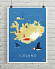 plakaty Plakat Islandia - mapa graficzna