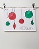 kartki scrapbooking Kartka Świąteczna Wesołych Bombki, akwarela.