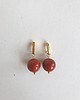 kolczyki z kamieniami Kolczyki patyczki kulki jaspis czerwony