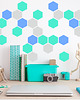 naklejki ścienne do pokoju dziecka Heksagony naklejki na ścianę 5szt