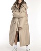 płaszcze damskie Ocieplana Parka Longline Hoodie Oversize Mocca