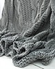 koce i narzuty Koc pled narzuta Cosy II szary knitted dziergany