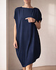 sukienki midi damskie Sukienka krótki rękaw asymetria Granatowa