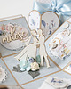 kartki scrapbooking Pamiątka ślubu, giga exploding box, kartka 3d na wesele