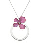 kolie Naszyjnik srebrny z fioletowym  tytanowym kwiatem