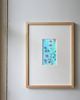 obrazy Akwarela Kwiaty oryginalny obraz niebieski papier 10,5x22 cm