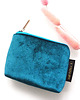 portfele damskie Portfel card holder z weluru Turkusowy