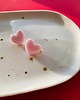kolczyki z masy plastycznej Kolczyki serca PINK wkrętki