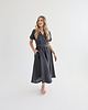 sukienki midi damskie Lniana Sukienka JASMINE CHARCOAL