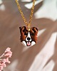 wisiory Naszyjnik Piesek Border Collie Owczarek Australijski Czekoladowy