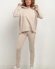 legginsy Spodnie dresowe legginsy T382, jasnobeżowe