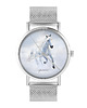 zegarki damskie Zegarek - Biały koń biegnący - bransoleta mesh